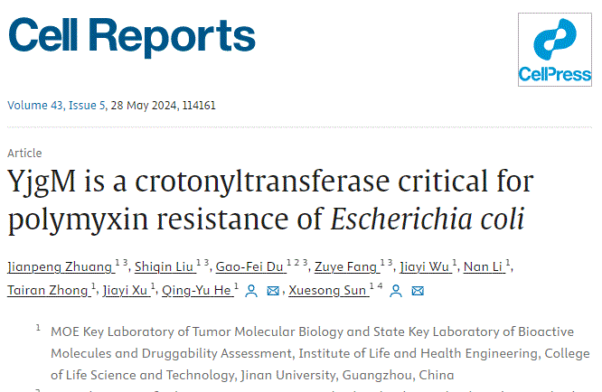 我院孙雪松/何庆瑜团队在Cell reports和Journal of Hazardous Materials发文揭示细菌耐药性调控和传播新机制